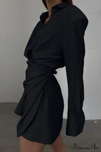 Cowl Neck Ruched Dress image 3