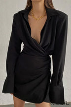 Cowl Neck Ruched Dress image 1