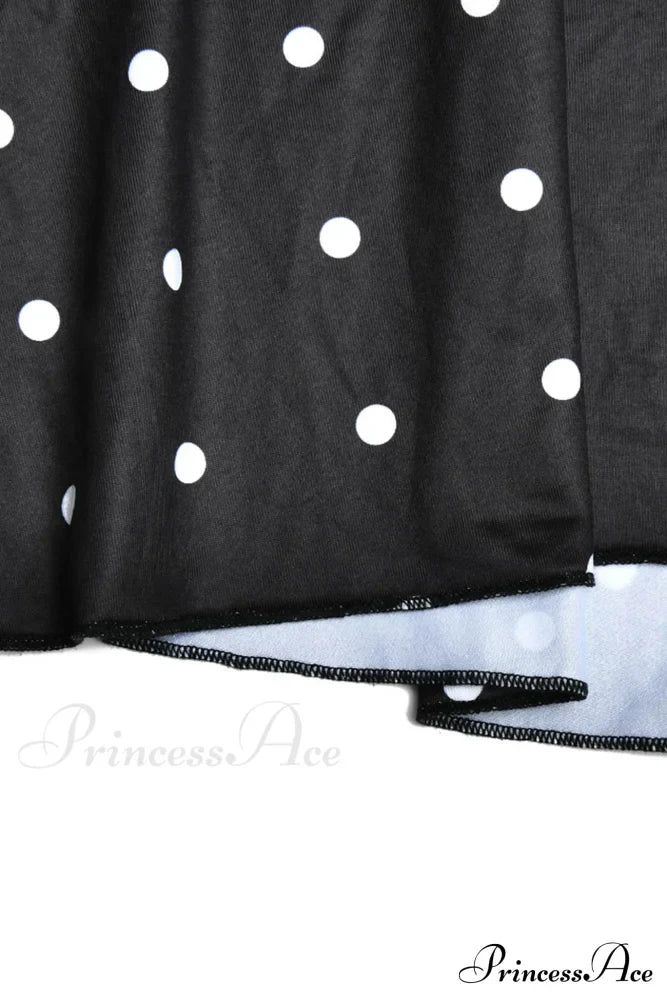 Cowl Neck Slit Dress with Polka Dots image 11