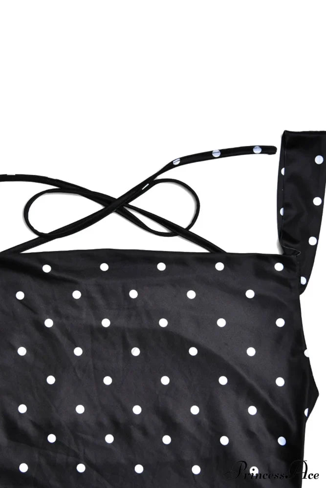 Cowl Neck Slit Dress with Polka Dots image 9