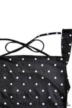 Cowl Neck Slit Dress with Polka Dots image 9