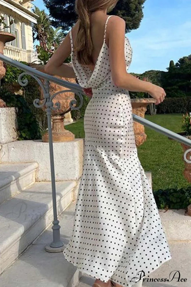 Cowl Neck Slit Dress with Polka Dots image 3