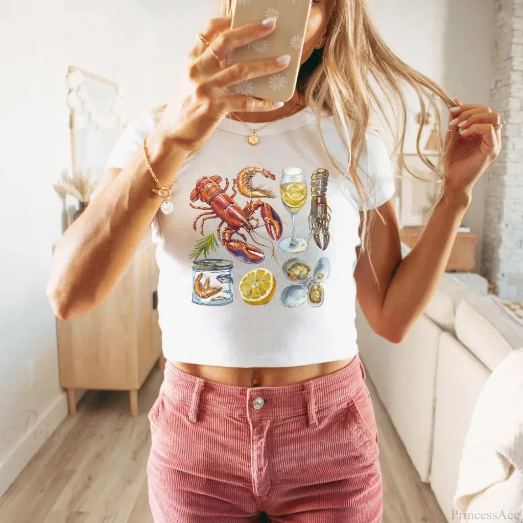 Cray Printed Gothic Crop Top T-shirt image 6