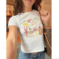 Cray Printed Gothic Crop Top T-shirt image 1