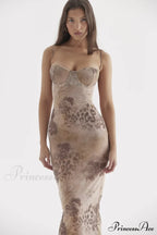 Cream Floral Stylish Print Maxi Dress image 7