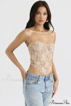 Cream Paisley Stylish Lace Top image 7