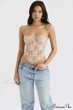 Cream Paisley Stylish Lace Top image 5