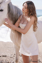Cream White Stylish Mini Dress image 11