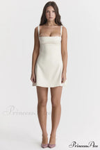 Cream White Stylish Mini Dress image 5