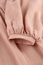Crepe V Neck Puff Sleeve Loose Dress image 5