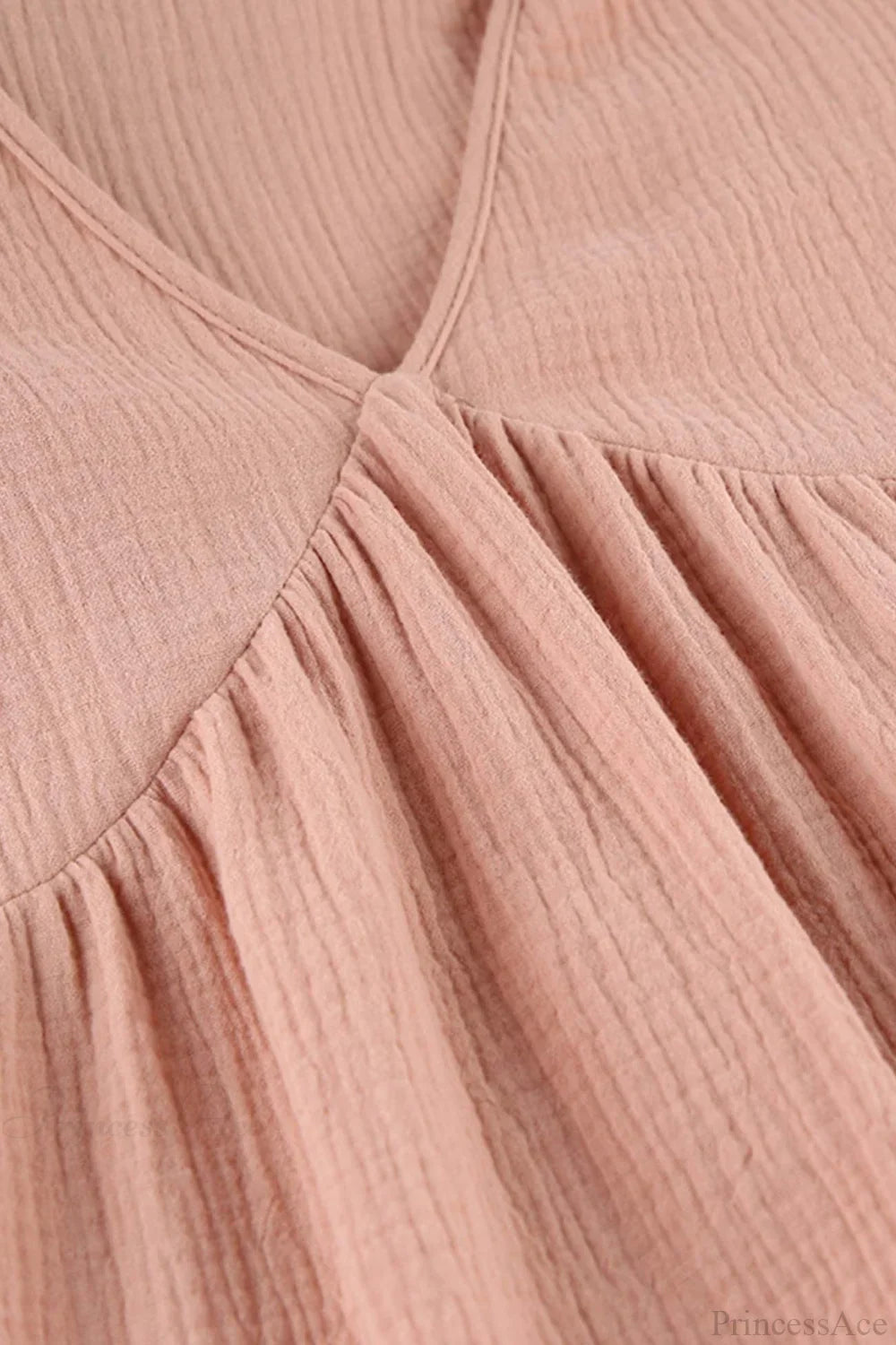 Crepe V Neck Puff Sleeve Loose Dress image 4