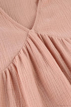 Crepe V Neck Puff Sleeve Loose Dress image 4