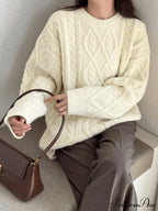 Warm Soft High-neck Loose Knit Sweater image 1