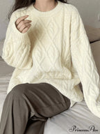 Warm Soft High-neck Loose Knit Sweater image 2