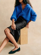 Crew Neck Button-Down Knit Cardigan image 2
