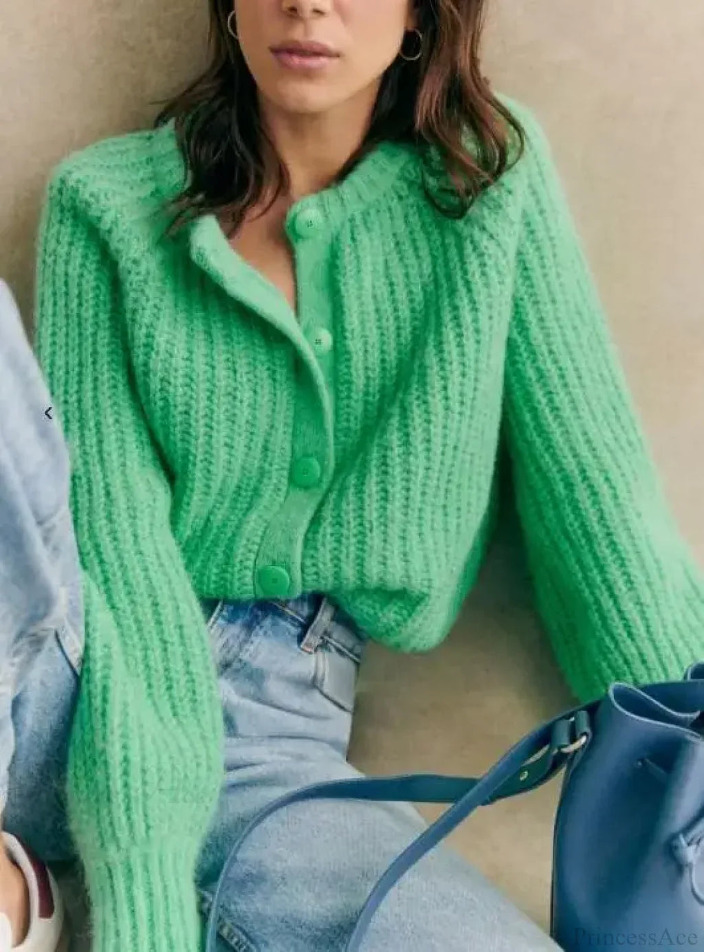 Crew Neck Button-Down Knit Cardigan image 8