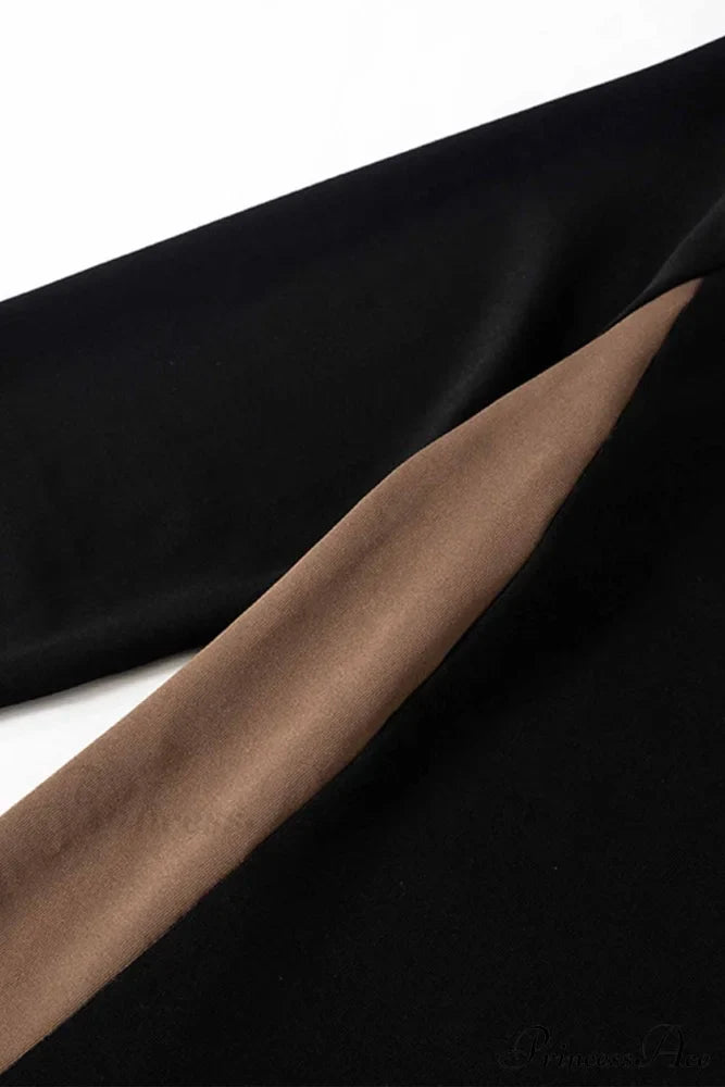 Crew Neck Long Sleeve Slit Midi Dress image 11