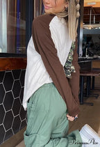 Comfortable Simple Fashionable Versatile Soft Loose Pullover Long Sleeve Tee image 3