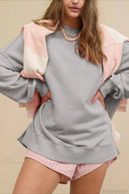Crew Neck Solid Minimalist Relaxed Sweatshirt image 4