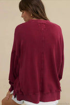 Crew Neck Solid Minimalist Relaxed Sweatshirt image 6