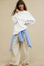 Crew Neck Solid Minimalist Relaxed Sweatshirt image 15