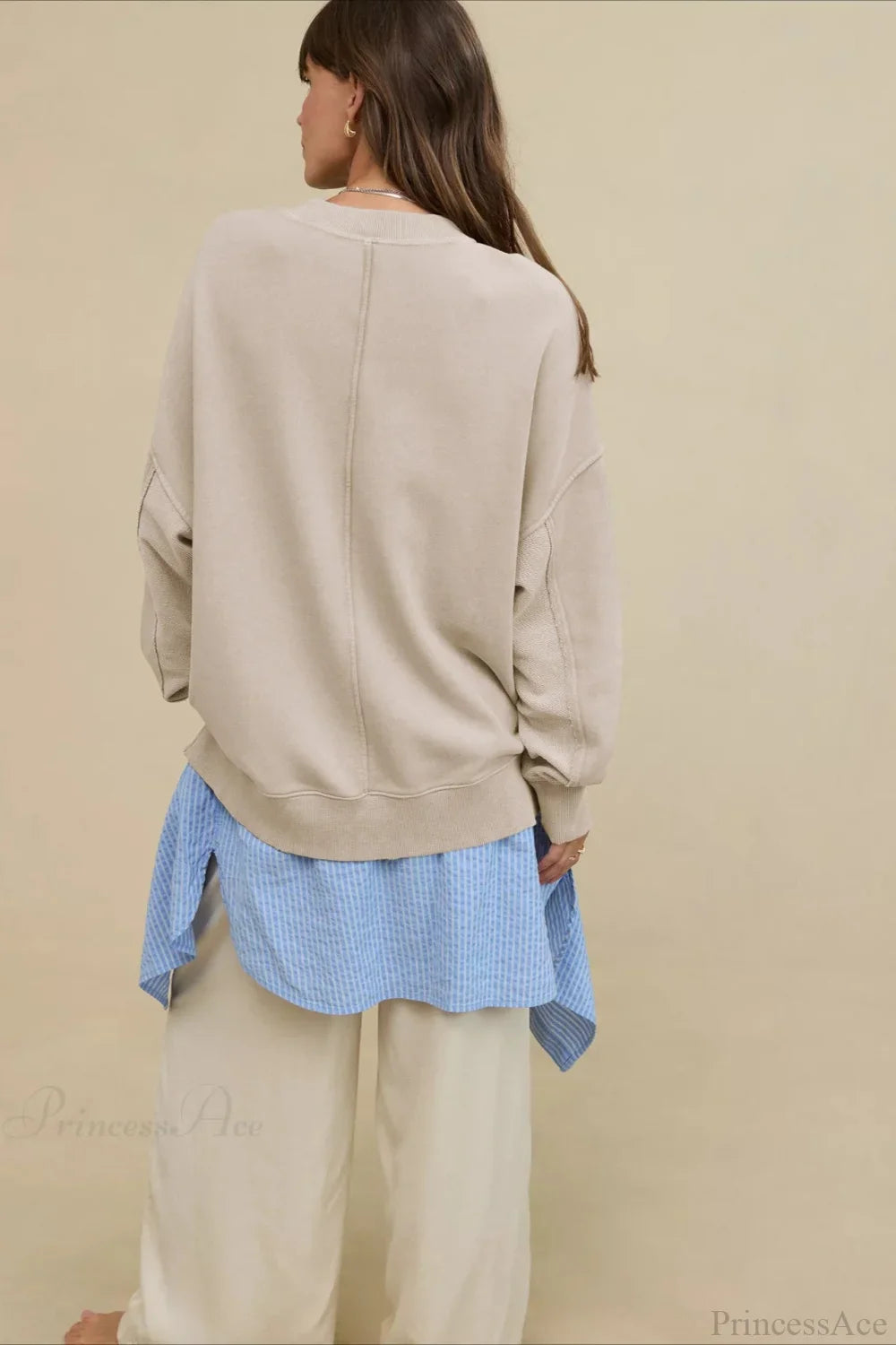 Crew Neck Solid Minimalist Relaxed Sweatshirt image 21
