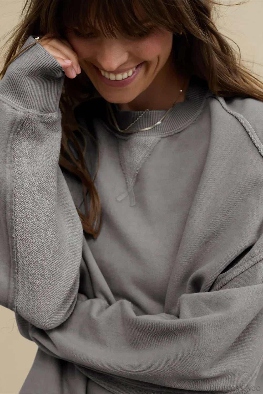 Crew Neck Solid Minimalist Relaxed Sweatshirt image 11