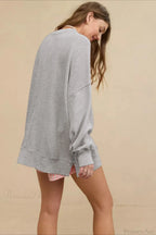 Crew Neck Solid Minimalist Relaxed Sweatshirt image 3