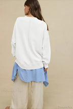 Crew Neck Solid Minimalist Relaxed Sweatshirt image 16