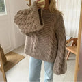 Crewneck Flared Sleeve Fuzzy Sweater image 2