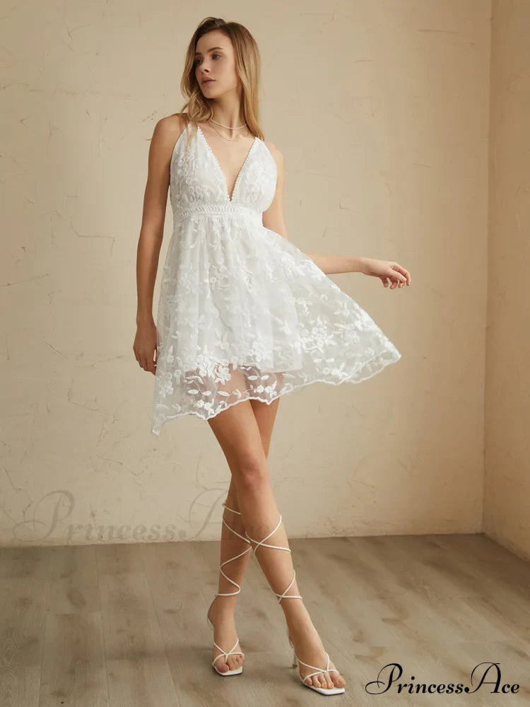 Criss Cross Double Trendy Layers Backless Short Dress image 3