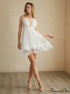 Criss Cross Double Trendy Layers Backless Short Dress image 3