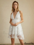 Criss Cross Double Trendy Layers Backless Short Dress image 1