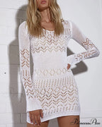 Crochet Hollow Graceful Out Midi Dress image 3