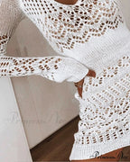 Crochet Hollow Graceful Out Midi Dress image 4