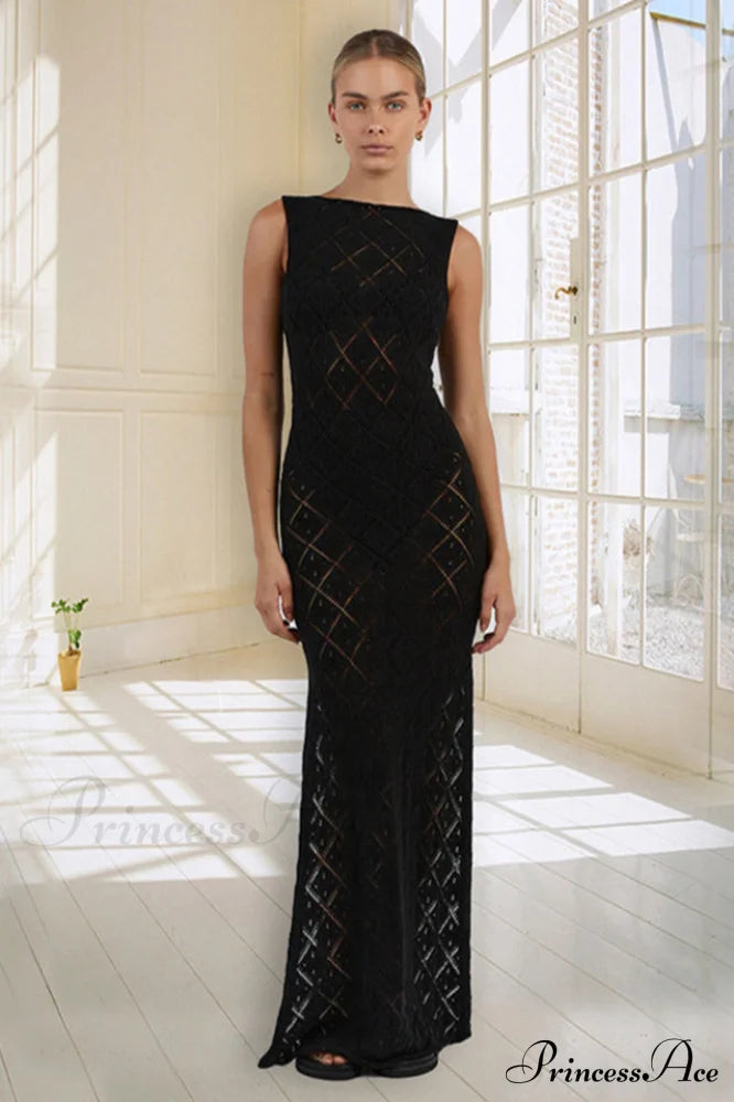 Crochet Hollow Stylish Knitted Dress image 4