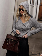 Crochet Hooded Graceful Long Sleeve Top image 2