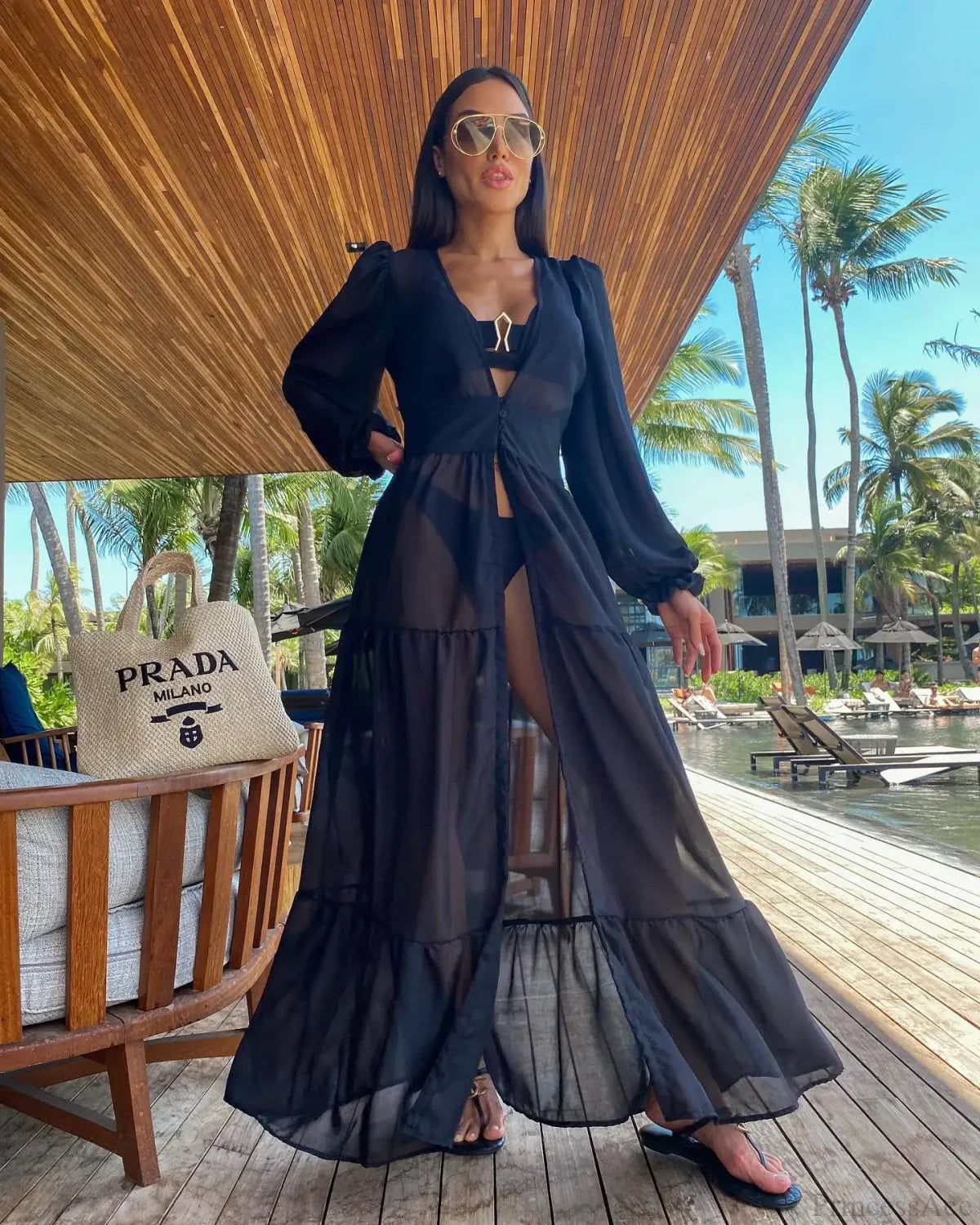 Crochet Kaftan Tunic Summer Beach Cover Up image 1