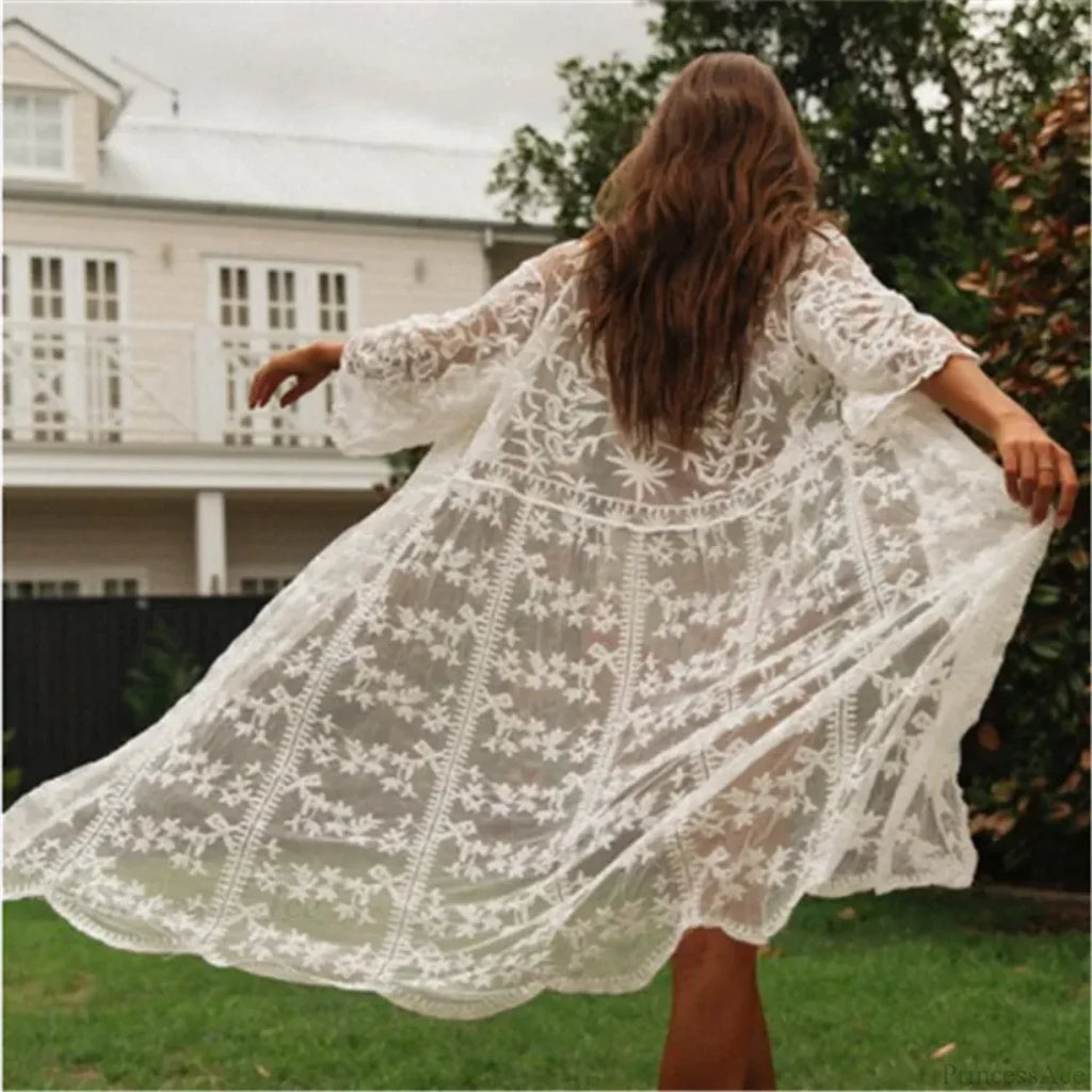 Crochet Kaftan Tunic Summer Beach Cover Up image 8