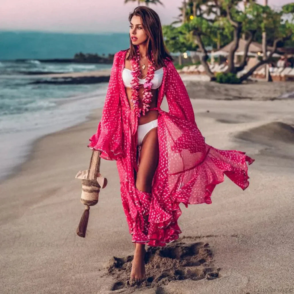 Crochet Kaftan Tunic Summer Beach Cover Up image 3
