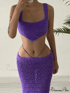 Crochet Knit Granny Square Patterns Classic Slip Mini Dress - Burgundy image 5