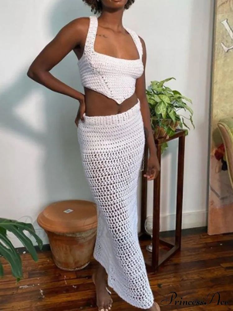 Crochet Knit Granny Square Patterns Classic Slip Mini Dress - Burgundy image 9