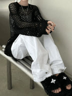 Crochet Long Sleeve Trendy Maxi Cover Up image 2