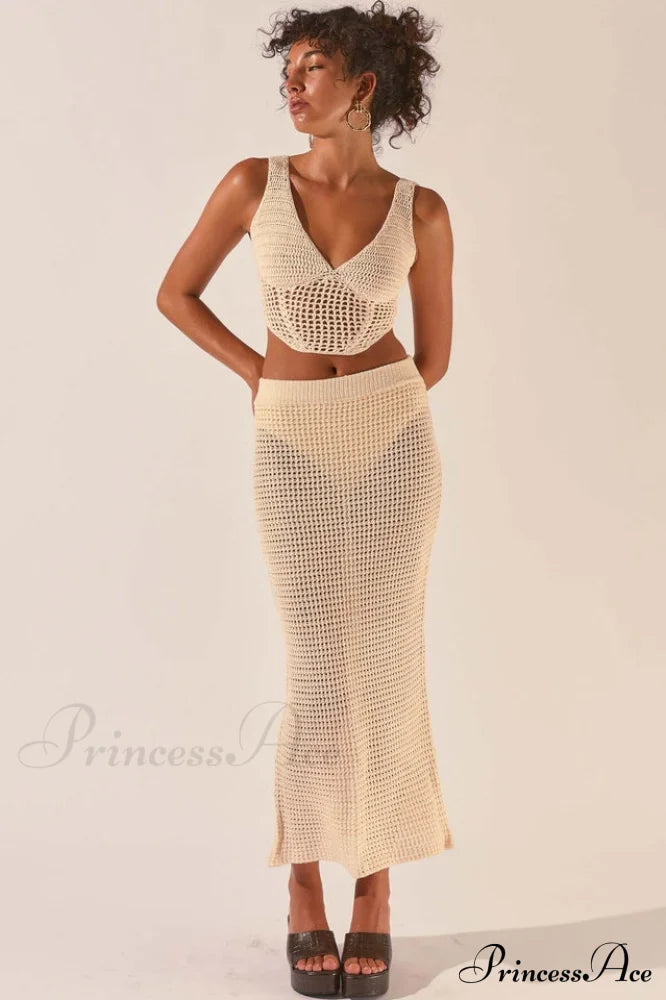 Crochet Midi Top Charming + Skirt Set image 2