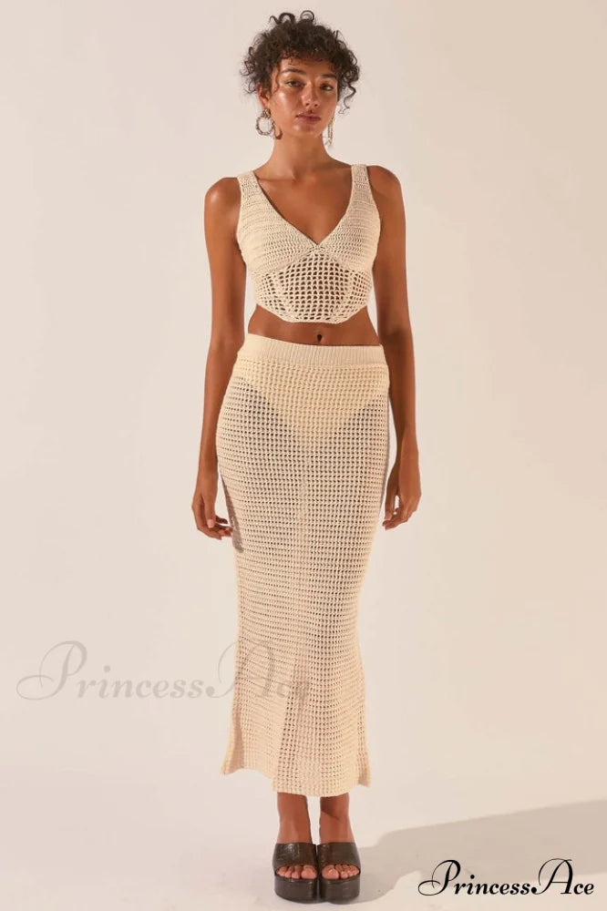 Crochet Midi Top Charming + Skirt Set image 1