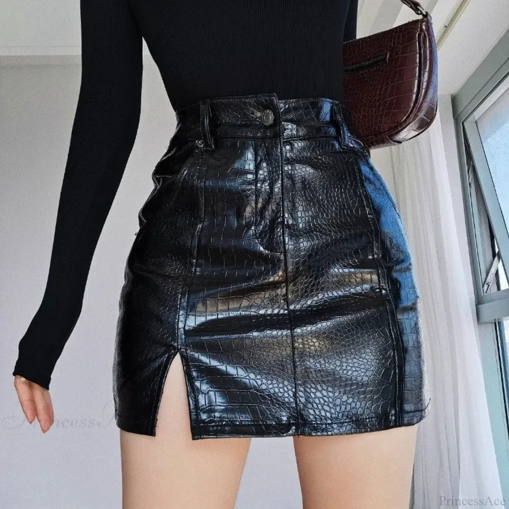 Crocodile Pattern High Waist Skirt image 1