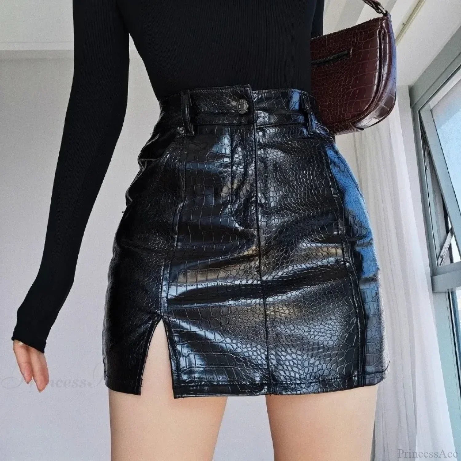 Crocodile Pattern High Waist Skirt image 1