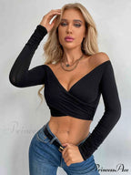 Crop Crisscross Arm Long Top image 4