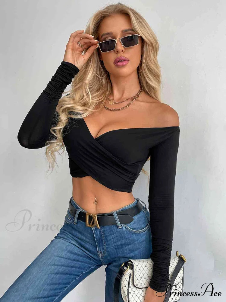 Crop Crisscross Arm Long Top image 2