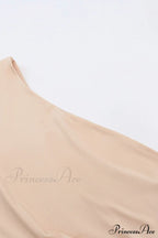 Crop Khaki One Tie Shoulder Side Top image 12